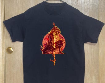 Camiseta de anime inspirada en Rengoku, camiseta de anime personalizada, ropa de Demon Slayer, regalos para amantes del anime, productos de Kimetsu-no-Yaiba, regalo para amantes del anime