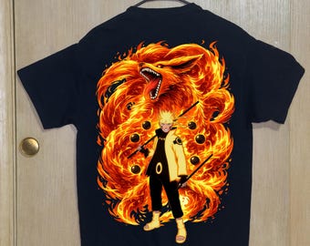 Naruto Kurama Anime Shirt, Naruto Nine Tails Fox Tee, Naruto Shippuden Streetwear Shirt, Anime Graphic Tee, Anime Lovers Gift