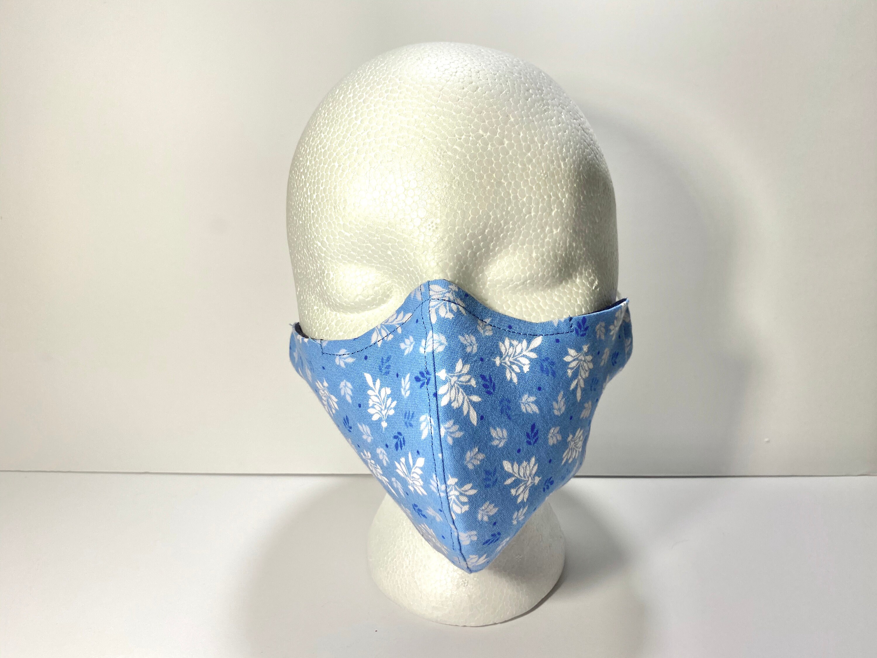 SUMMER BLUE Fabric Face Mask Made in USA 100 Cotton Triple Etsy