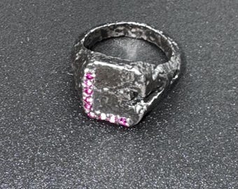 John Roberts Ruby Ring with 9 Rubies | Handmade Sterling Silver Ring | Pirate Inspired Artisan Jewelry – Design by Santiago Prada