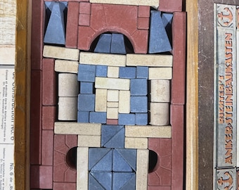 Richter Anchor No 6,5 Marne Antique German Building Blocks Set (1900-1925) – Vintage Architectural Construction Toy