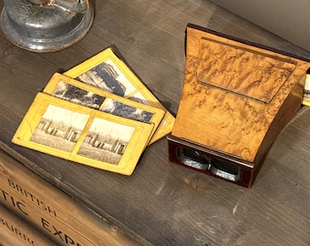 Antique French Stereoscope c.1900 | Original 3D Stereoscopic Viewer | Walnut Optical Instrument | Vintage Photography Collectible