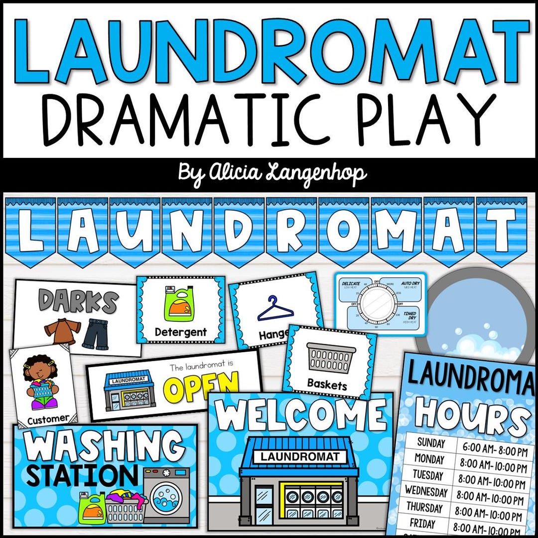 Laundromat Pretend Play Printables | Laundry Dramatic Play | Playroom ...