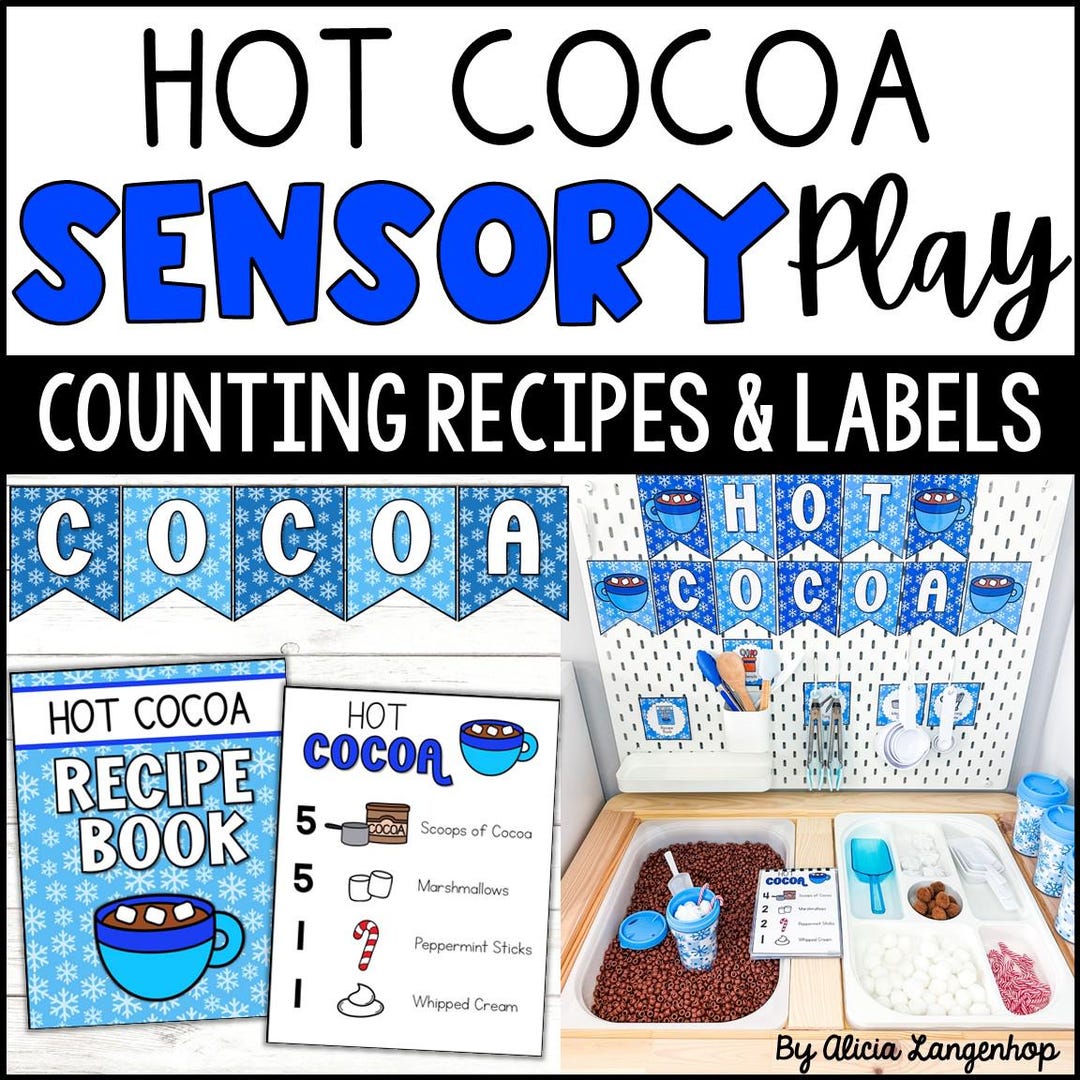 Hot Cocoa Stand Sensory Table Printables | Winter Pretend Play (digital ...