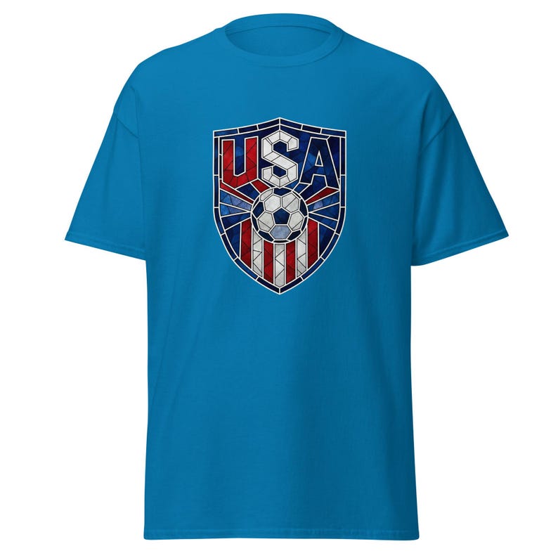 USA Soccer World Cup 2026 T-Shirt | Stained Glass Shield Crest | USMNT USWNT Fan Tee