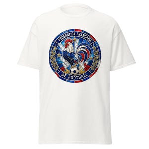 France FFF World Cup 2026 T-Shirt | Stained Glass Rooster Crest | Les Bleus Football Fan Tee
