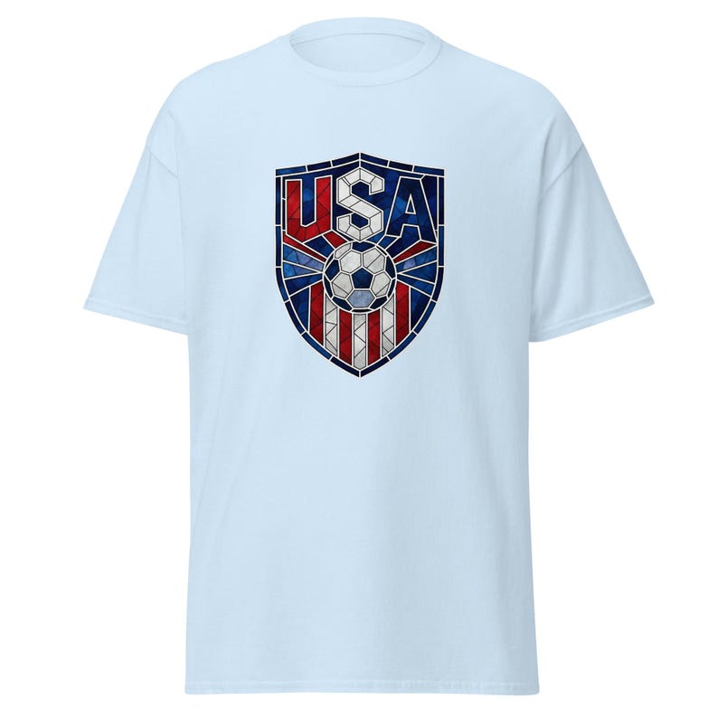 USA Soccer World Cup 2026 T-Shirt | Stained Glass Shield Crest | USMNT USWNT Fan Tee