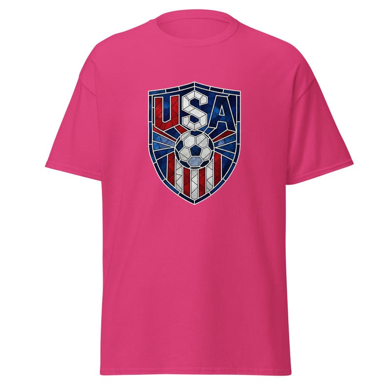 USA Soccer World Cup 2026 T-Shirt | Stained Glass Shield Crest | USMNT USWNT Fan Tee