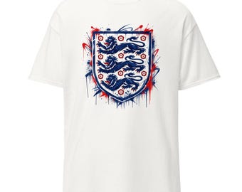 England Three Lions Street Art T-Shirt | Graffiti-Wappen, Fußballweltmeisterschaft 2026