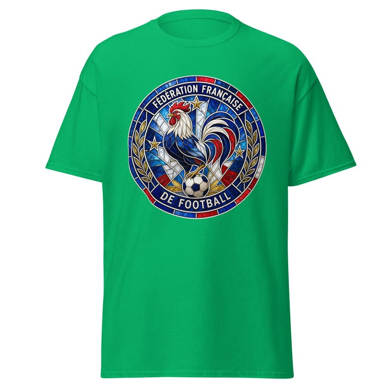 France FFF World Cup 2026 T-Shirt | Stained Glass Rooster Crest | Les Bleus Football Fan Tee