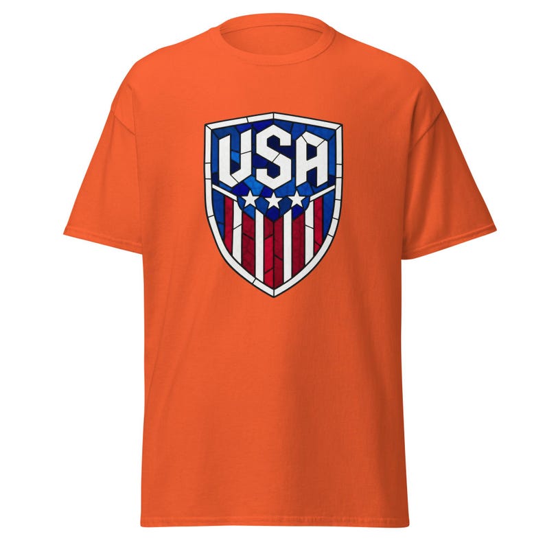 USA Soccer World Cup 2026 T-Shirt | Stained Glass Shield Design | USMNT USWNT Fan Tee