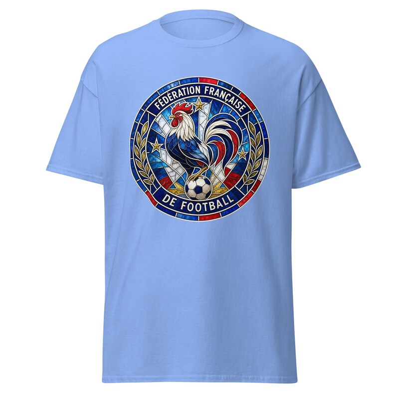 France FFF World Cup 2026 T-Shirt | Stained Glass Rooster Crest | Les Bleus Football Fan Tee