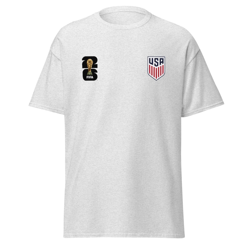 USA FifaWorld Cup 2026 T-Shirt - US Soccer Crest & Fifa Logo White Tee