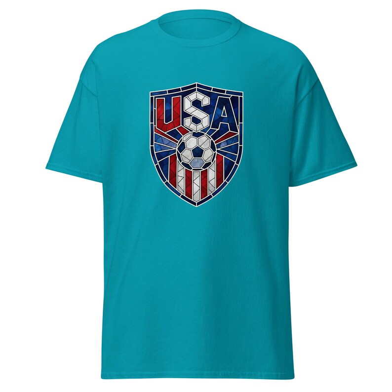 USA Soccer World Cup 2026 T-Shirt | Stained Glass Shield Crest | USMNT USWNT Fan Tee