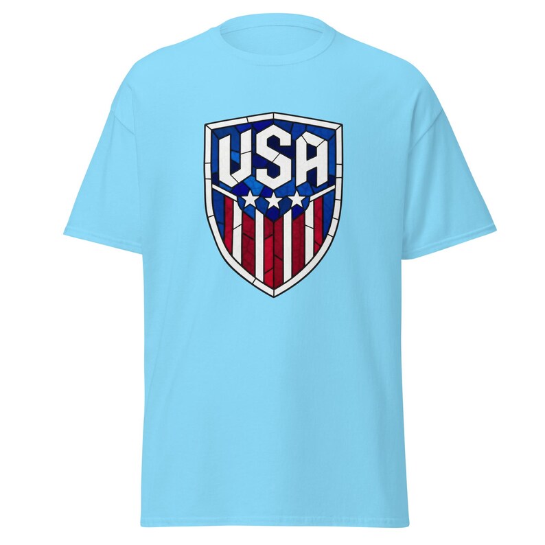 USA Soccer World Cup 2026 T-Shirt | Stained Glass Shield Design | USMNT USWNT Fan Tee