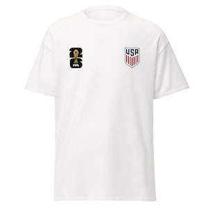 USA FifaWorld Cup 2026 T-Shirt - US Soccer Crest & Fifa Logo White Tee