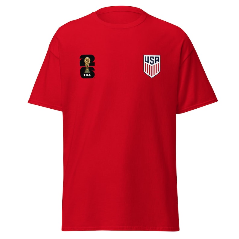 USA FifaWorld Cup 2026 T-Shirt - US Soccer Crest & Fifa Logo White Tee