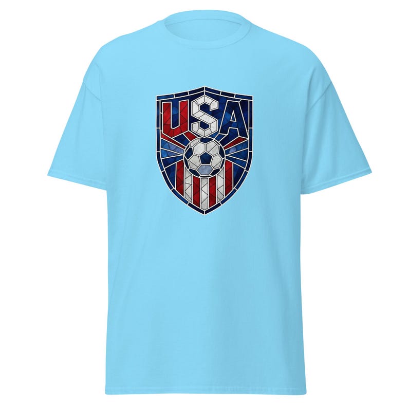USA Soccer World Cup 2026 T-Shirt | Stained Glass Shield Crest | USMNT USWNT Fan Tee