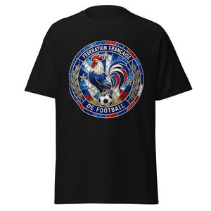 France FFF World Cup 2026 T-Shirt | Stained Glass Rooster Crest | Les Bleus Football Fan Tee