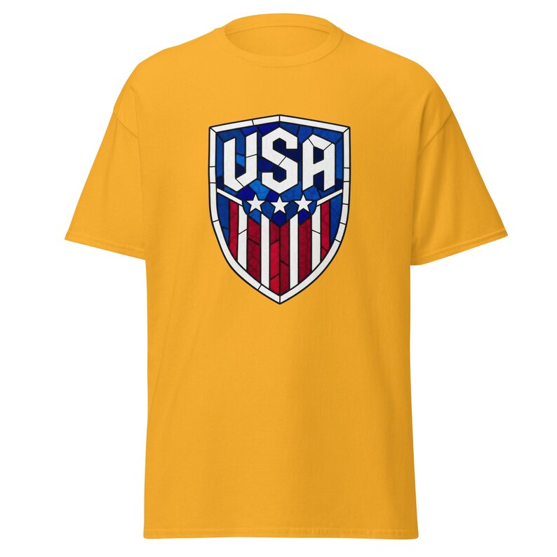 USA Soccer World Cup 2026 T-Shirt | Stained Glass Shield Design | USMNT USWNT Fan Tee