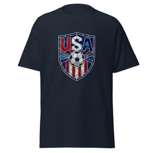 USA Soccer World Cup 2026 T-Shirt | Stained Glass Shield Crest | USMNT USWNT Fan Tee