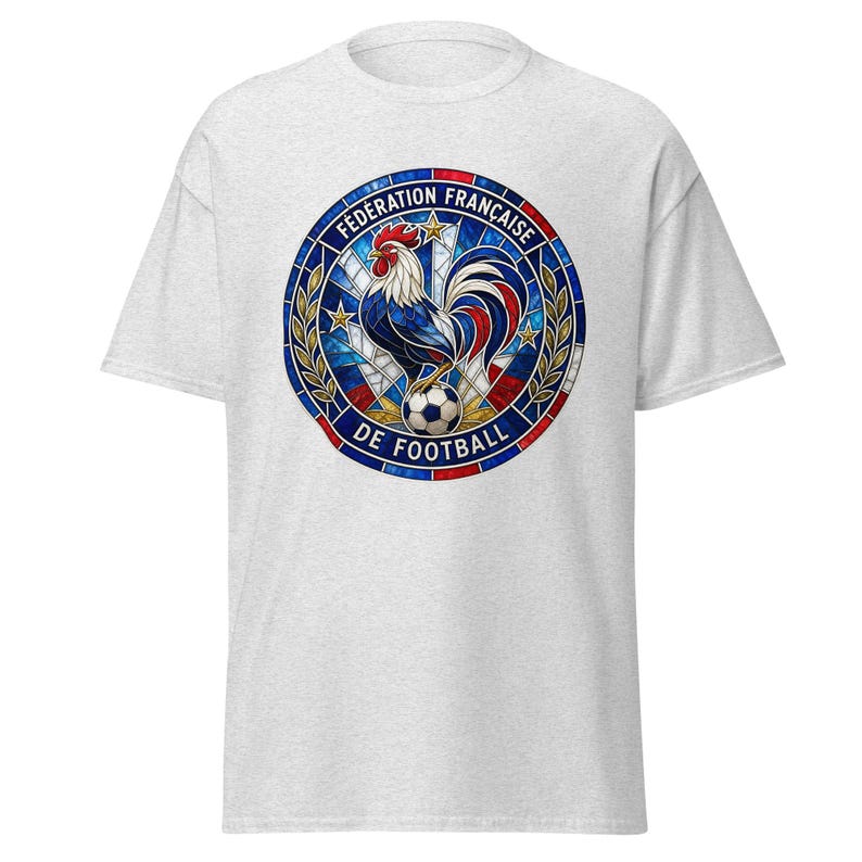 France FFF World Cup 2026 T-Shirt | Stained Glass Rooster Crest | Les Bleus Football Fan Tee