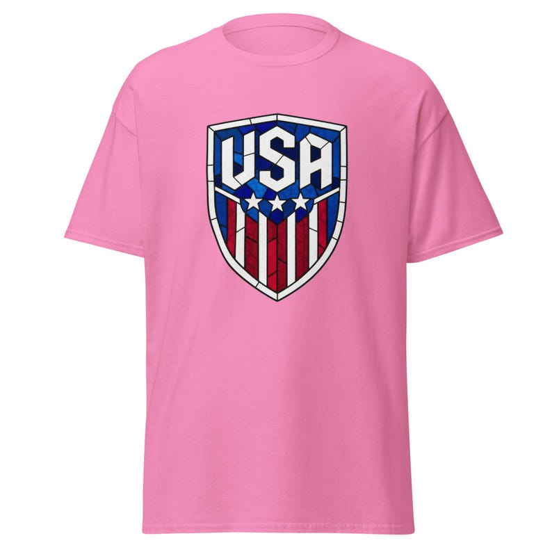 USA Soccer World Cup 2026 T-Shirt | Stained Glass Shield Design | USMNT USWNT Fan Tee