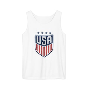 USA FIFA World Cup 2026 Tank Top - Vintage US Soccer Crest White Sleeveless Shirt