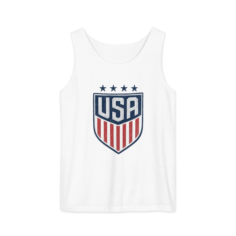 USA FIFA World Cup 2026 Tank Top - Vintage US Soccer Crest White Sleeveless Shirt