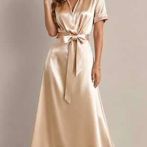 ladies glossy dress Wrap Ball Gowns For Larger Ladies Shiny V Neck Plus Size Long Sleeve Sequin  Formal Evening
