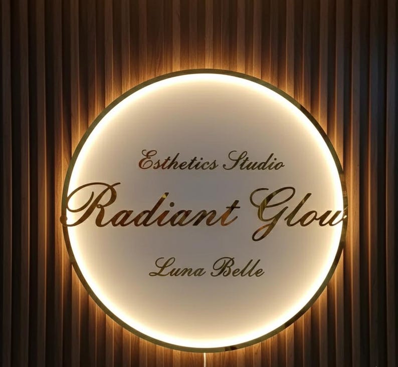 Custom Acrylic Sign, Salon Logo Sign, Personalized Signage, 3D Round ...