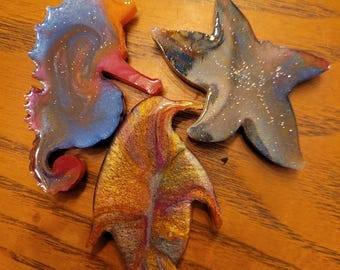 Small seahorse, penguin, starfish magnets