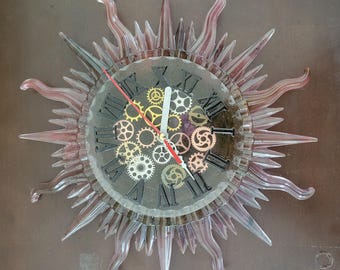 Colorful Resin gear sun clock
