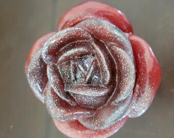 Resin rose jewelry container