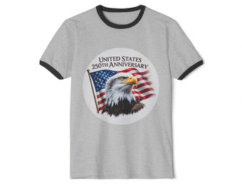 USA 250th Anniversary Eagle Ringer T-Shirt - Bold Pride for 1776-2026