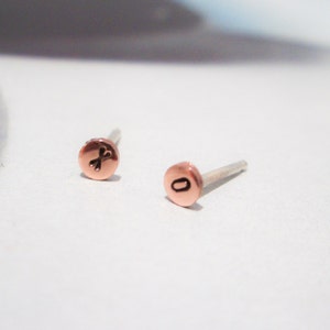 Copper Studs:  Mini XO