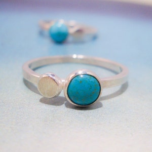 Turquoise Droplet Ring in Sterling Silver