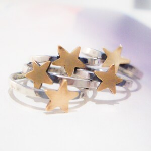 Gold Star Ring // Sterling Silver & Brass