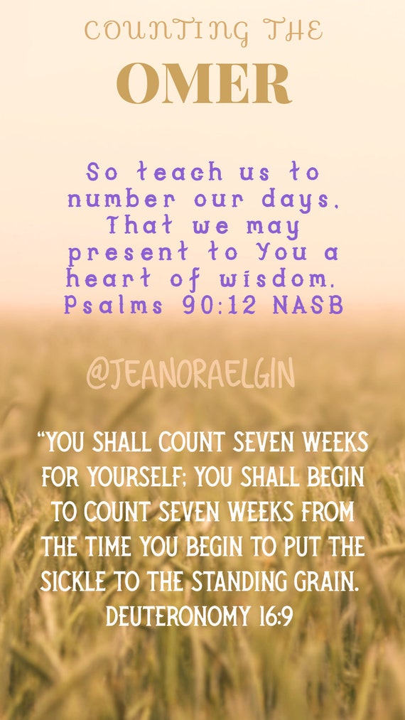 Counting the Omer Scripture Cards Bible Study Etsy