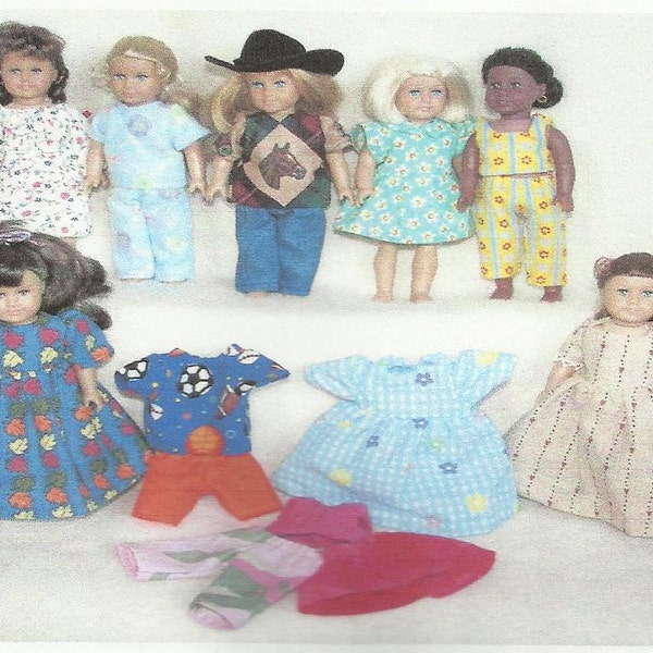 Doll Clothes Pattern fits American Girl Mini Dolls 6.5  6 1/2 inch size dolls