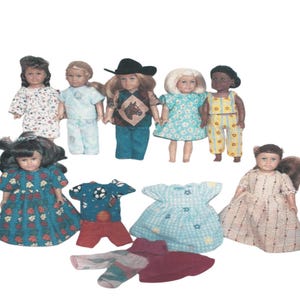 Doll Clothes Pattern fits American Girl Mini Dolls 6.5  6 1/2 inch size dolls