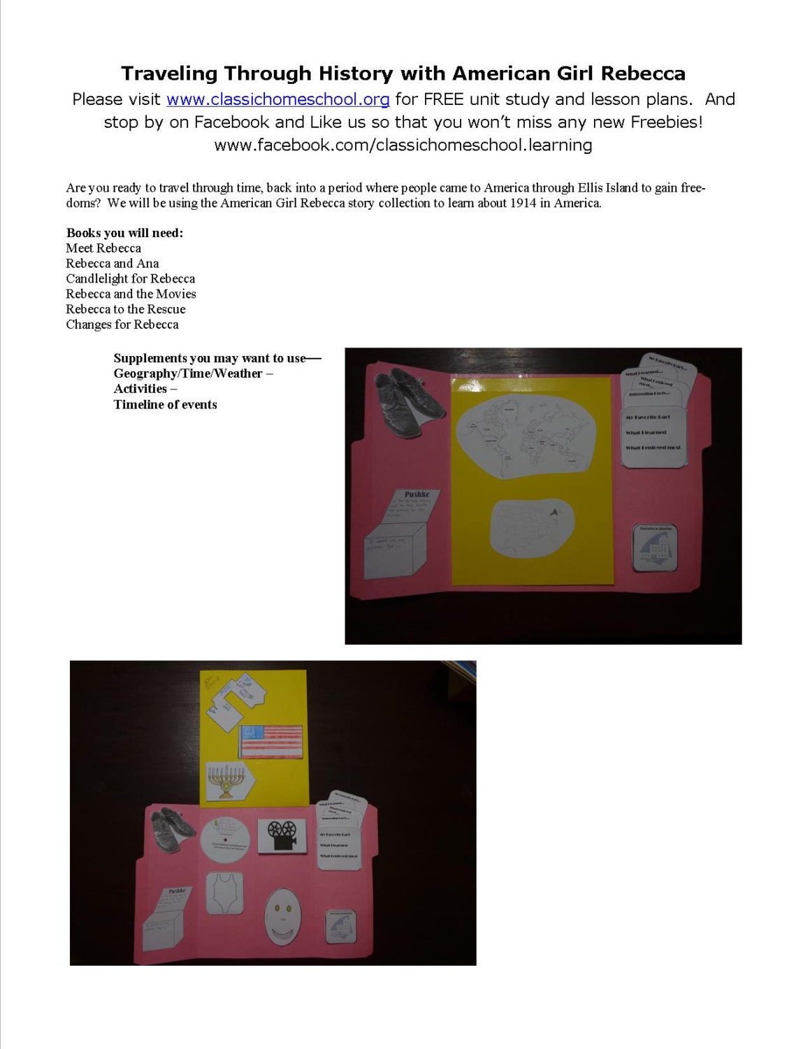 Lapbook Unit Study Supplement for American Girl Rebecca Books Etsy