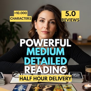 Lectura psíquica potente, de nivel medio y detallado, disponible a la misma hora, sin herramientas. Predicciones precisas sobre el amor, el trabajo y el bienestar general.