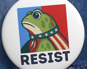 Botón de pinback de la rana resistente: Rana de Portland con libertad, estilo de activismo político
