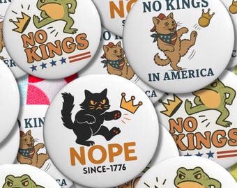 No Kings Since 1776 Pin or Magnet: Pro-Democracy Resistance