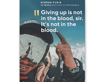 Nimsdai Purja Motivational Canvas | Everest Climbing Quote Wall Art