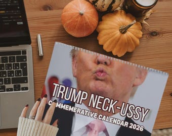 Calendario Trump Neckussy 2026 / Calendario político / FDT / Regalo político divertido / Regalo de Navidad / Elefante blanco