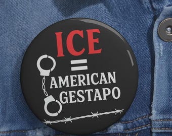 Anti-ICE Protest Pin | No Human Is Illegal Activist Badge