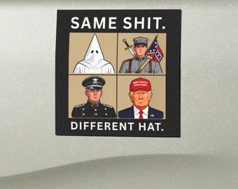 Imán anti-Trump para coche / Pegatina para parachoques antifascista con sátira política