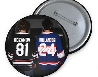 Heated Rivalry Pin Button | MM Hockey Romance Booktok Fan Gift | Hollander & Rozanov Inspired Button Badge